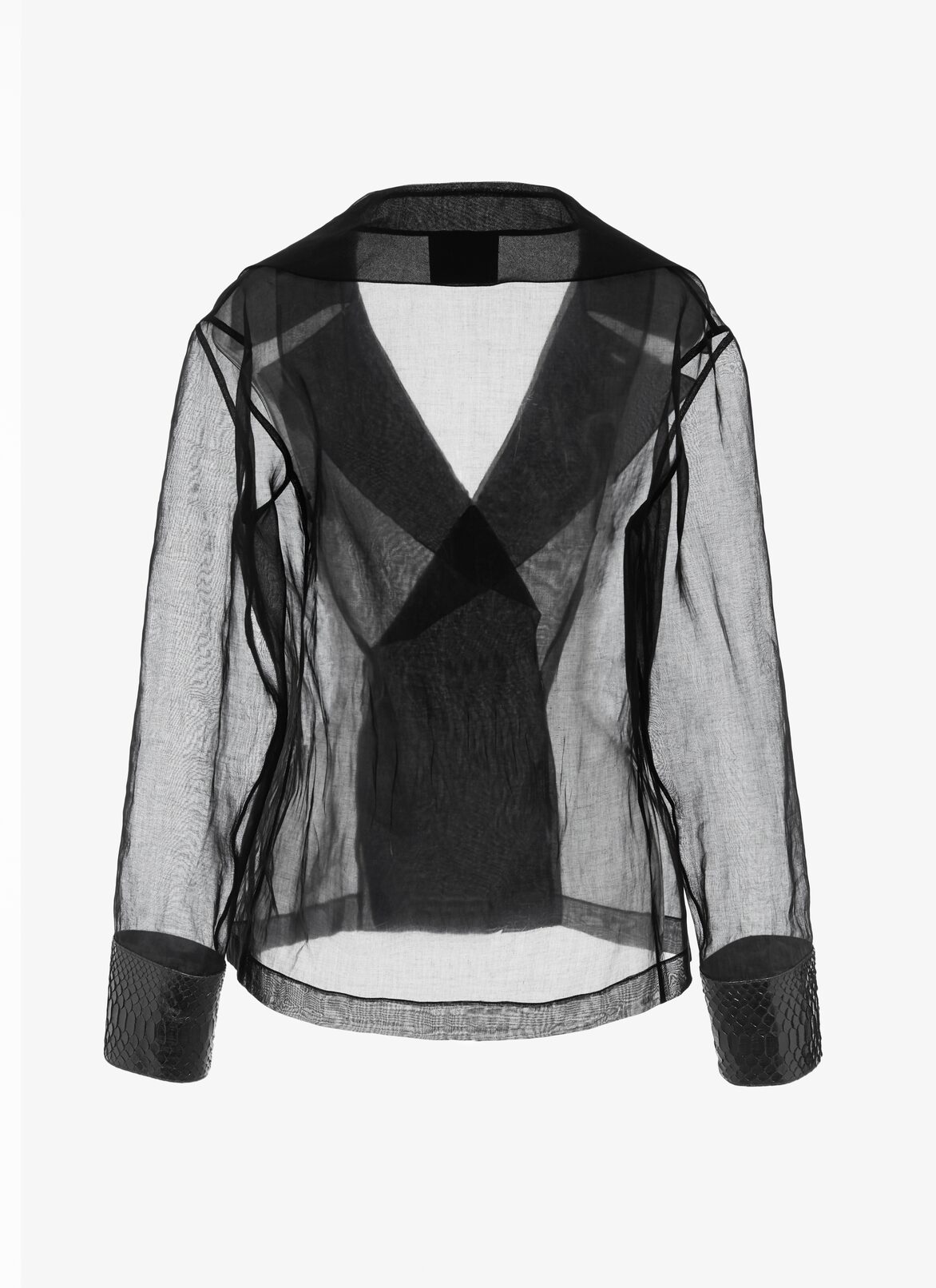 Alaïa Edition 1990 Organza And Python Wrap-Effect Shirt ALAÏA  ALAÏA EDITION 1990 ORGANZA AND PYTHON WRAP-EFFECT SHIRT